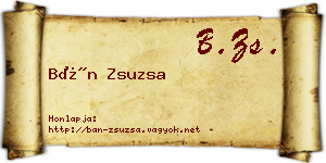Bán Zsuzsa névjegykártya
