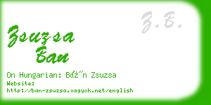 zsuzsa ban business card